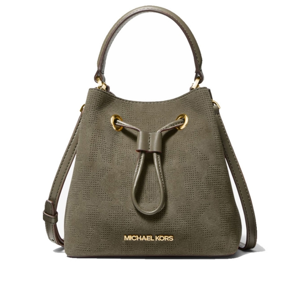Michael Kors Suri Suede Crossbody Bag Army Green